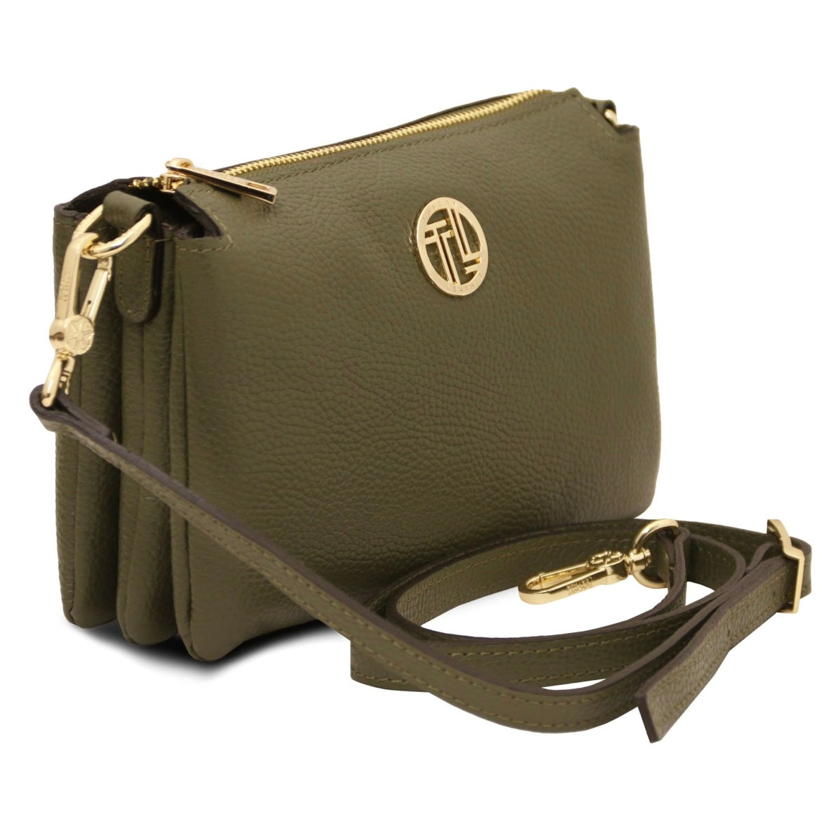 The Tropical Duchess Tuscany Leather Sia Soft Leather Clutch TL142479 in Forest Green