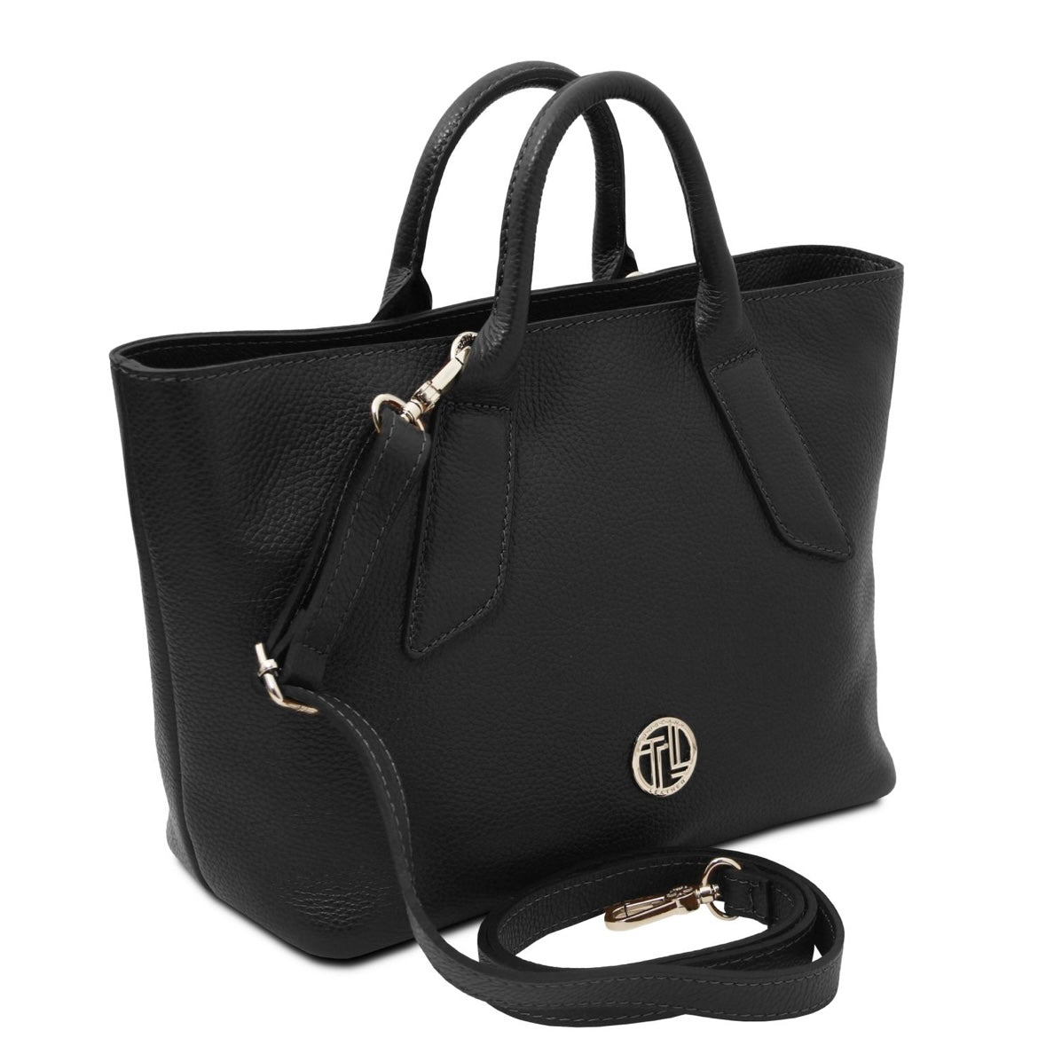 The Tropical Duchess Tuscany Leather Viva Leather Handbag TL142498 in Black