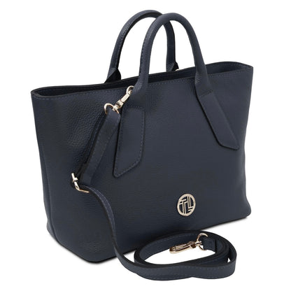 The Tropical Duchess Tuscany Leather Viva Leather Handbag TL142498 in Dark Blue