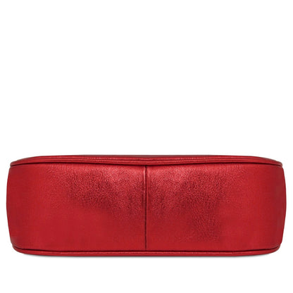 The Tropical Duchess Tuscany Leather Metallic Leather Clutch PARFAIT TL142543 in Red