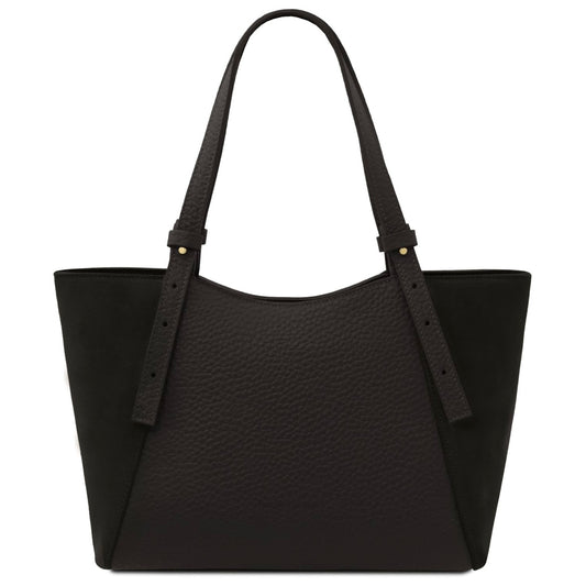 The Tropical Duchess Tuscany Leather Libra Leather Shoulder Bag LIBRA TL142508 in Black