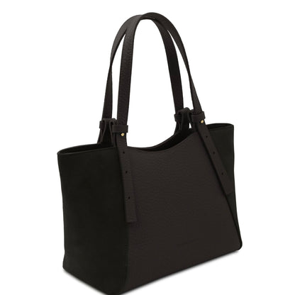 The Tropical Duchess Tuscany Leather Libra Leather Shoulder Bag LIBRA TL142508 in Black