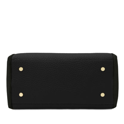 The Tropical Duchess Tuscany Leather Libra Leather Shoulder Bag LIBRA TL142508 in Black