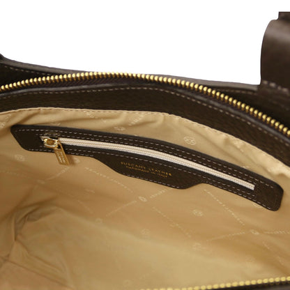 The Tropical Duchess Tuscany Leather Libra Leather Shoulder Bag LIBRA TL142508 in Dark Brown