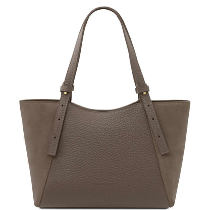 The Tropical Duchess Tuscany Leather Libra Leather Shoulder Bag LIBRA TL142508 in Dark Taupe