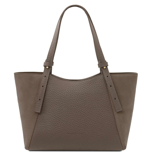 The Tropical Duchess Tuscany Leather Libra Leather Shoulder Bag LIBRA TL142508 in Dark Taupe