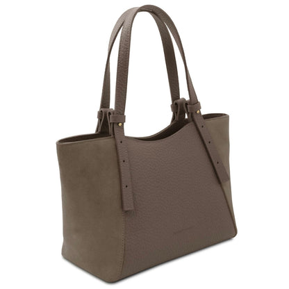 The Tropical Duchess Tuscany Leather Libra Leather Shoulder Bag LIBRA TL142508 in Dark Taupe