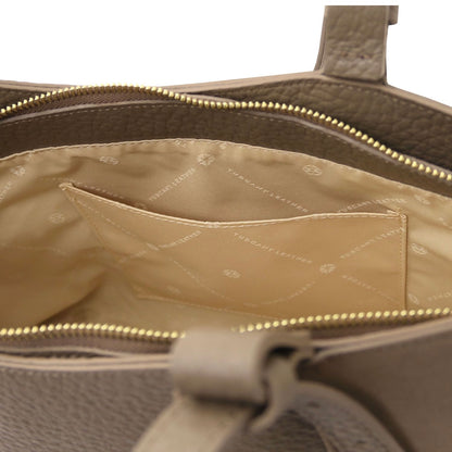 The Tropical Duchess Tuscany Leather Libra Leather Shoulder Bag LIBRA TL142508 in Dark Taupe
