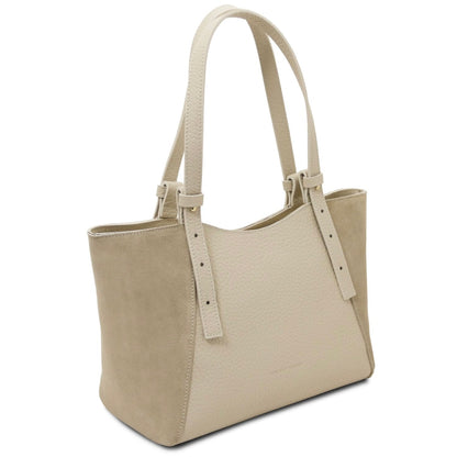 The Tropical Duchess Tuscany Leather Libra Leather Shoulder Bag LIBRA TL142508 in Beige