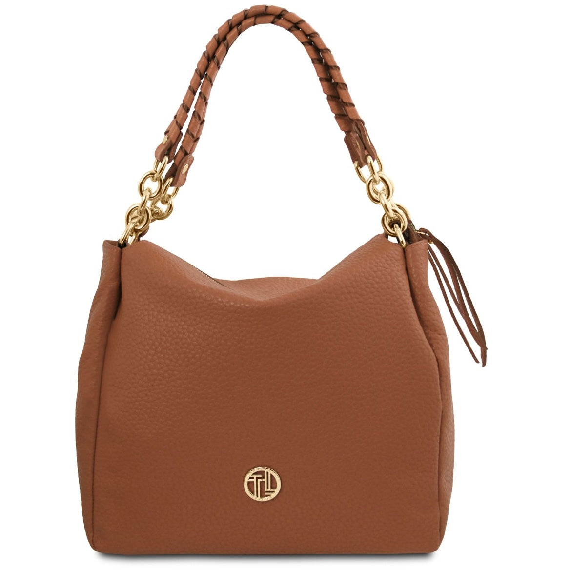 The Tropical Duchess Tuscany Leather AMY TL142385 Soft Leather Shopping bag in Cognac