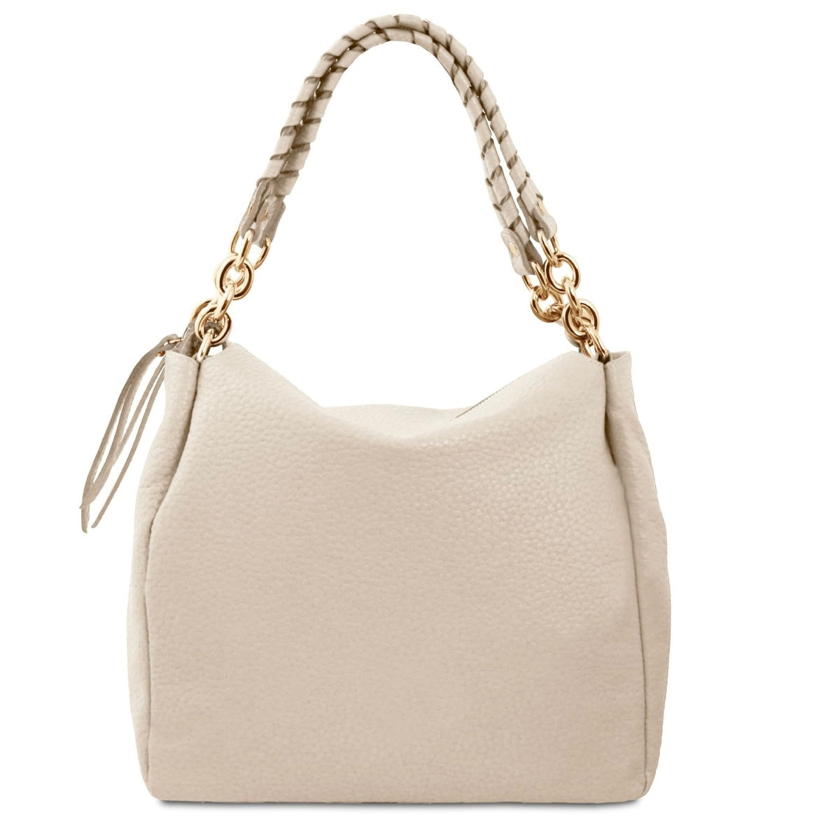 The Tropical Duchess Tuscany Leather AMY TL142385 Soft Leather Shopping bag in Beige