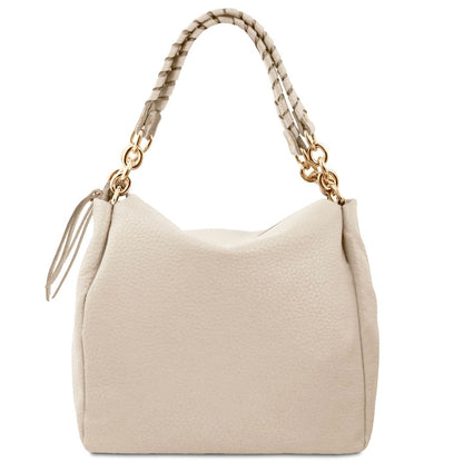 The Tropical Duchess Tuscany Leather AMY TL142385 Soft Leather Shopping bag in Beige