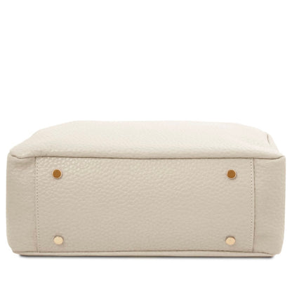 The Tropical Duchess Tuscany Leather AMY TL142385 Soft Leather Shopping bag in Beige