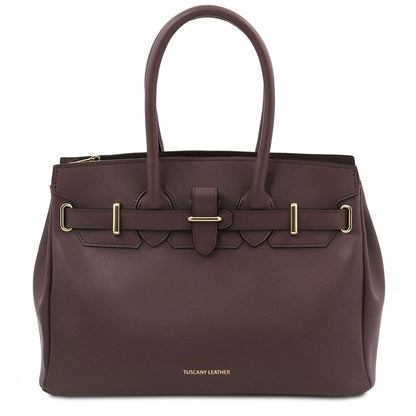 The Tropical Duchess Tuscany Leather TL BAG TL142174 Leather Handbag in Black