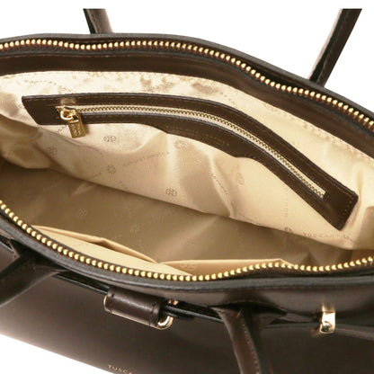 The Tropical Duchess Tuscany Leather TL BAG TL142174 Leather Handbag in Black