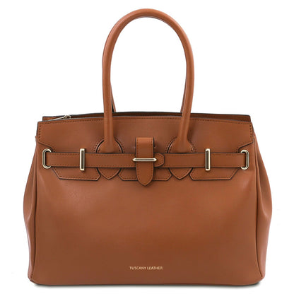 The Tropical Duchess Tuscany Leather TL BAG TL142174 Leather Handbag in Cognac