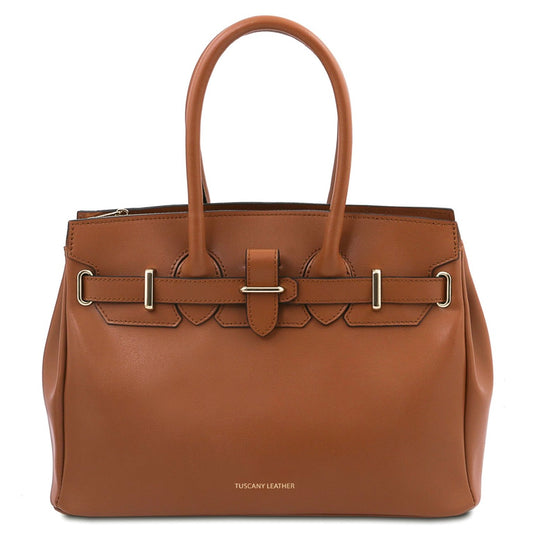 The Tropical Duchess Tuscany Leather TL BAG TL142174 Leather Handbag in Cognac