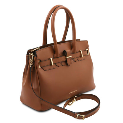 The Tropical Duchess Tuscany Leather TL BAG TL142174 Leather Handbag in Cognac