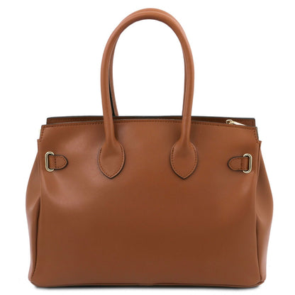 The Tropical Duchess Tuscany Leather TL BAG TL142174 Leather Handbag in Cognac