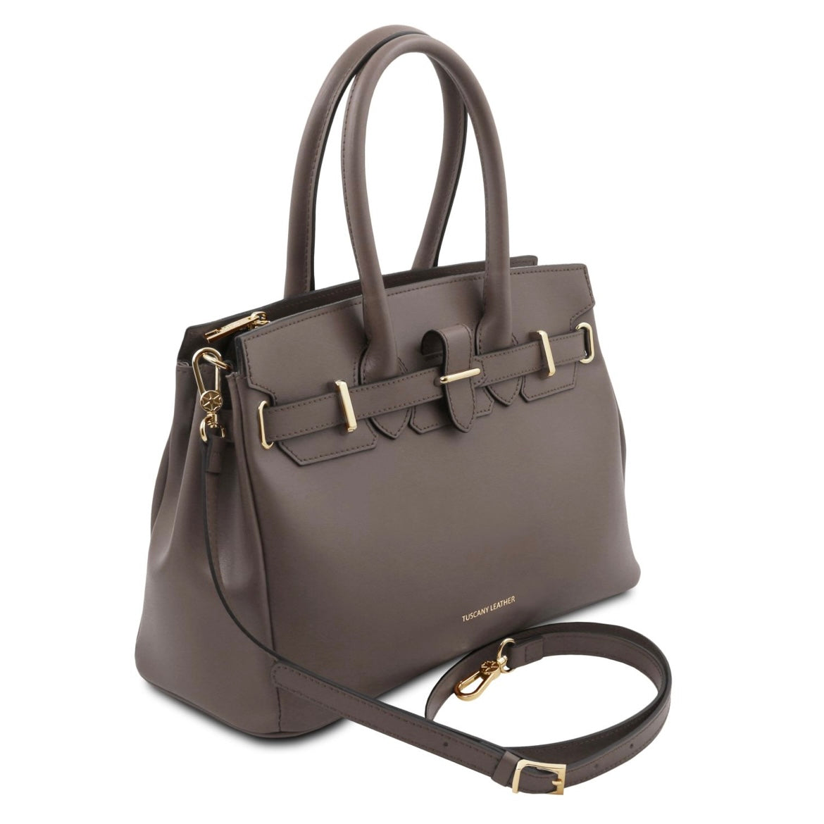 The Tropical Duchess Tuscany Leather TL BAG TL142174 Leather Handbag in Dark Taupe