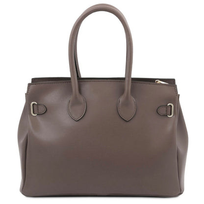 The Tropical Duchess Tuscany Leather TL BAG TL142174 Leather Handbag in Dark Taupe