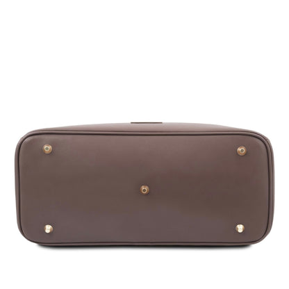 The Tropical Duchess Tuscany Leather TL BAG TL142174 Leather Handbag in Dark Taupe