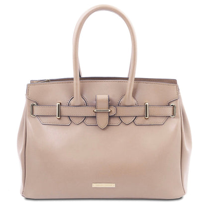 The Tropical Duchess Tuscany Leather TL BAG TL142174 Leather Handbag in Nude