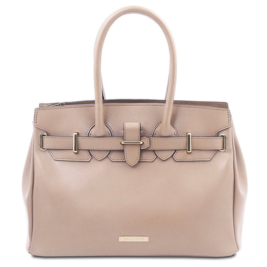 The Tropical Duchess Tuscany Leather TL BAG TL142174 Leather Handbag in Nude