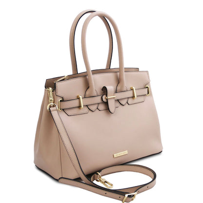 The Tropical Duchess Tuscany Leather TL BAG TL142174 Leather Handbag in Nude