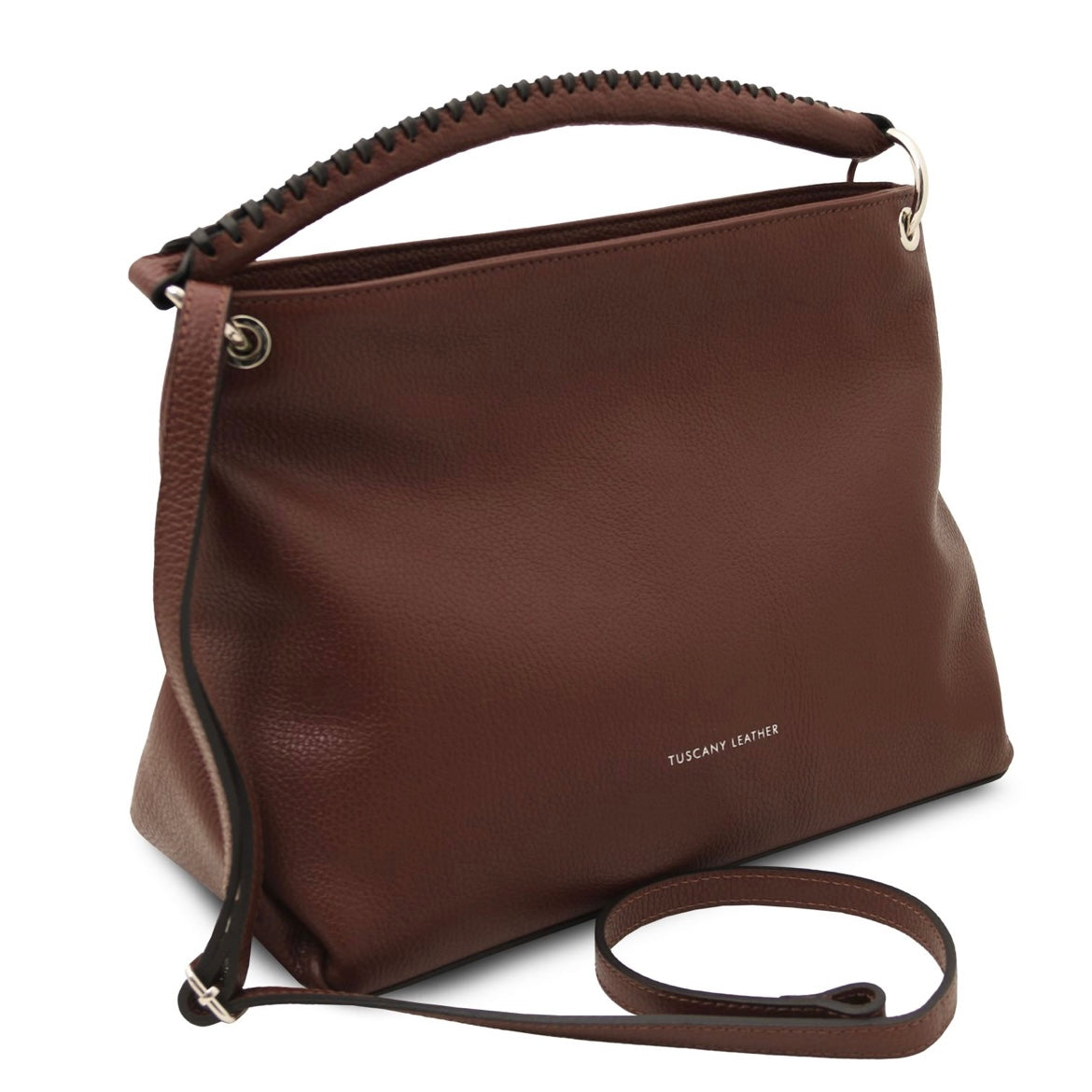 The Tropical Duchess Tuscany Leather TL142087 Soft Leather Shoulder bag in Coffee