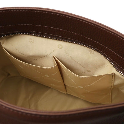The Tropical Duchess Tuscany Leather TL142087 Soft Leather Shoulder bag in Coffee