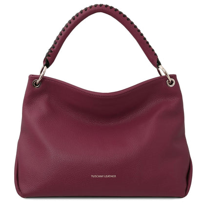 The Tropical Duchess Tuscany Leather TL142087 Soft Leather Shoulder bag in Bordeaux )