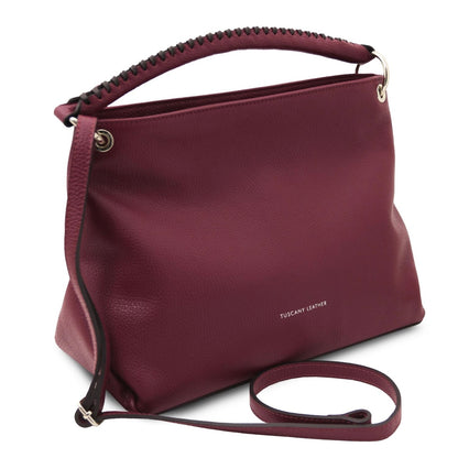 The Tropical Duchess Tuscany Leather TL142087 Soft Leather Shoulder bag in Bordeaux )