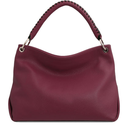 The Tropical Duchess Tuscany Leather TL142087 Soft Leather Shoulder bag in Bordeaux )