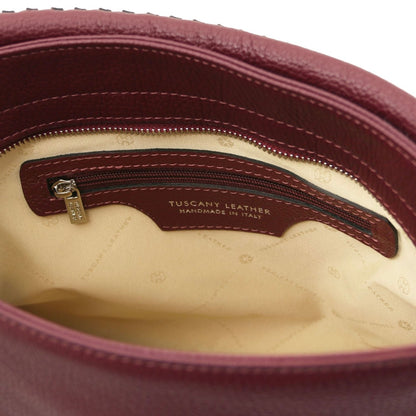 The Tropical Duchess Tuscany Leather TL142087 Soft Leather Shoulder bag in Bordeaux )