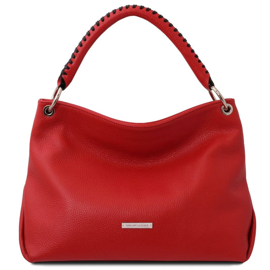 The Tropical Duchess Tuscany Leather TL142087 Soft Leather Shoulder bag in Lipstick Red
