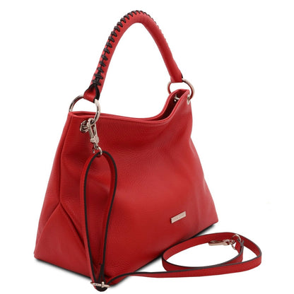 The Tropical Duchess Tuscany Leather TL142087 Soft Leather Shoulder bag in Lipstick Red