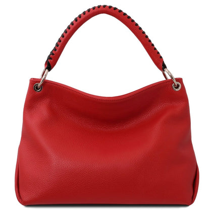 The Tropical Duchess Tuscany Leather TL142087 Soft Leather Shoulder bag in Lipstick Red