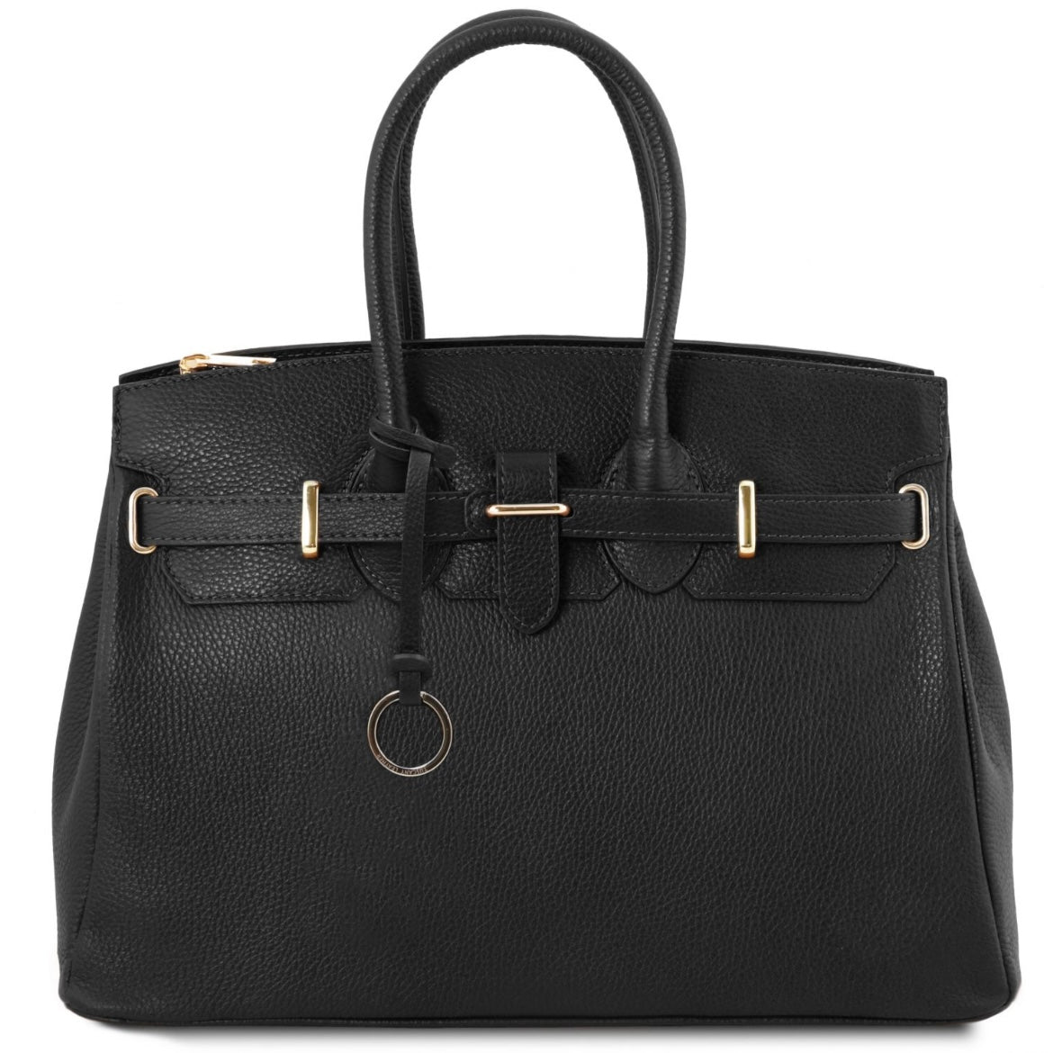 The Tropical Duchess Tuscany Leather TL Leather Handbag with Golden Hardware TL141529 in Black