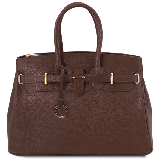 The Tropical Duchess Tuscany Leather TL Leather Handbag with Golden Hardware TL141529 in Coffee