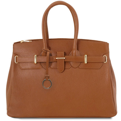 The Tropical Duchess Tuscany Leather TL Leather Handbag with Golden Hardware TL141529 in Cognac