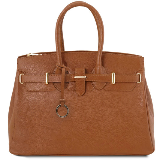 The Tropical Duchess Tuscany Leather TL Leather Handbag with Golden Hardware TL141529 in Cognac