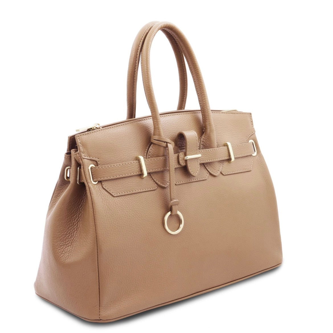 The Tropical Duchess Tuscany Leather TL Leather Handbag with Golden Hardware TL141529 in Champagne