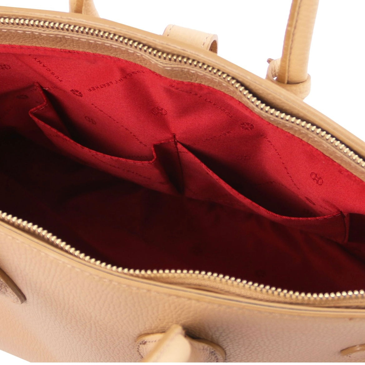 The Tropical Duchess Tuscany Leather TL Leather Handbag with Golden Hardware TL141529 in Champagne