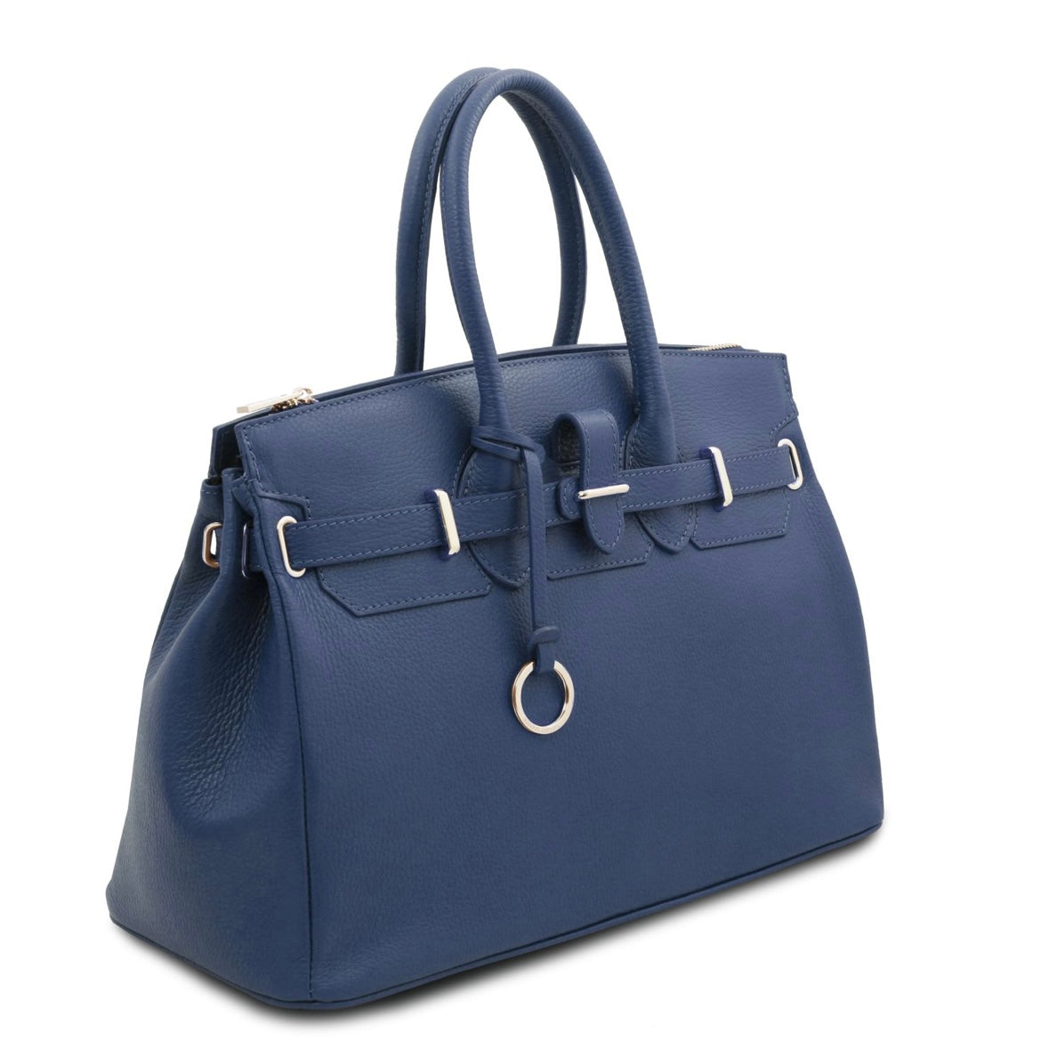 The Tropical Duchess Tuscany Leather TL Leather Handbag with Golden Hardware TL141529 in Dark Blue