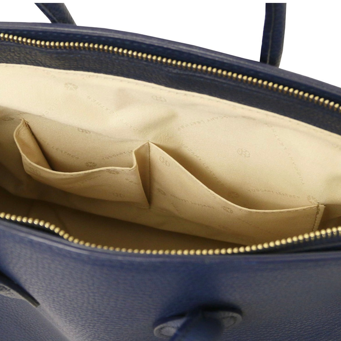 The Tropical Duchess Tuscany Leather TL Leather Handbag with Golden Hardware TL141529 in Dark Blue