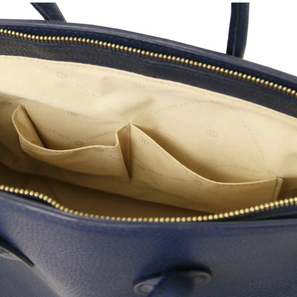 The Tropical Duchess Tuscany Leather TL Leather Handbag with Golden Hardware TL141529 in Dark Blue