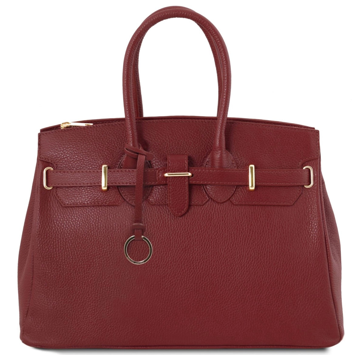 The Tropical Duchess Tuscany Leather TL Leather Handbag with Golden Hardware TL141529 in Red