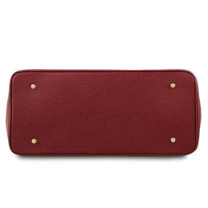 The Tropical Duchess Tuscany Leather TL Leather Handbag with Golden Hardware TL141529 in Red