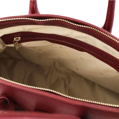 The Tropical Duchess Tuscany Leather TL Leather Handbag with Golden Hardware TL141529 in Red